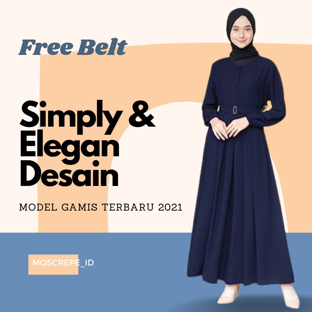 Dress Cantik Murah Kekinian Gamis Remaja Simpel Baju Gamis Wanita Muslim Terbaru 2021