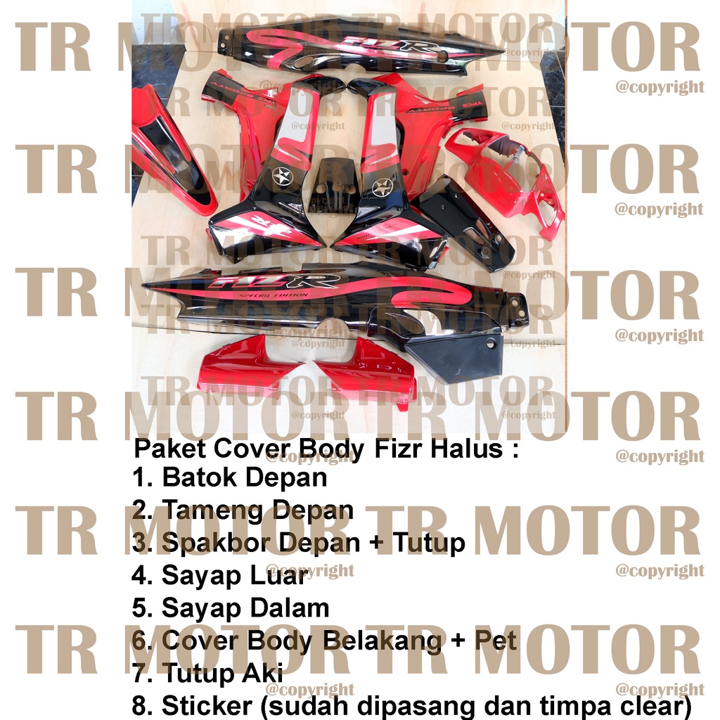 Cover Body Fizr F1zr Caltex Merah Hitam Full Set Halus Cover Bodi Yamaha Fiz r