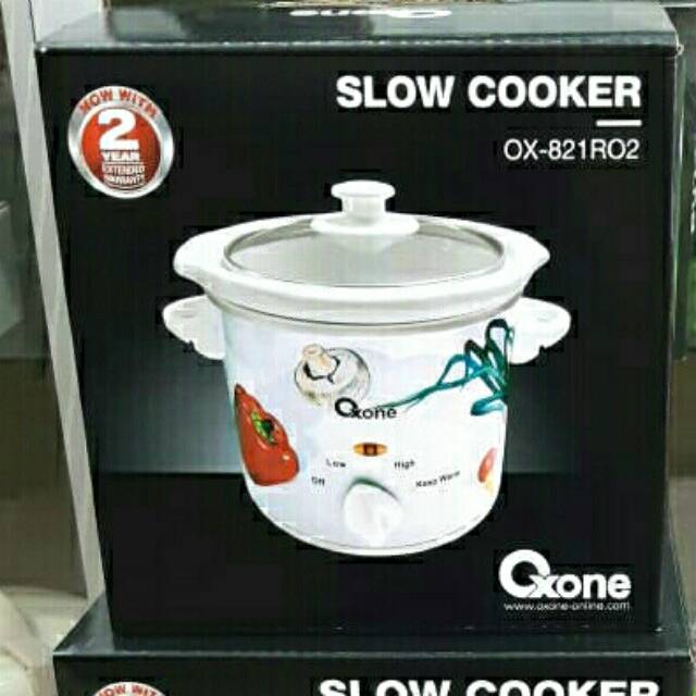 Oxone OX-821RO2 Slow Cooker Penghangat Listrik Elektrik Nasi Bubur Sup Kuah Keramik 2 L 2L Ox 821RO2