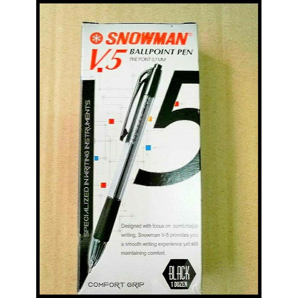 

(Big Sale!!) Ballpoint Pen Snowman V5 Hitam (Lusin)
