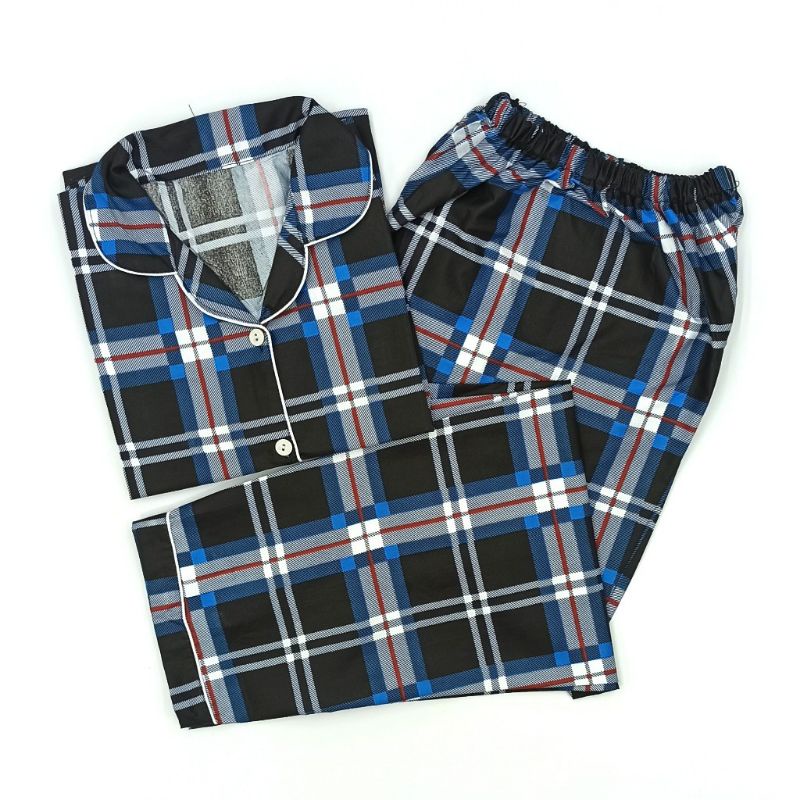 Baju Tidur Wanita / Piyama Wanita Tie Dye Set Motif Kekinian-Guillen Black Blue