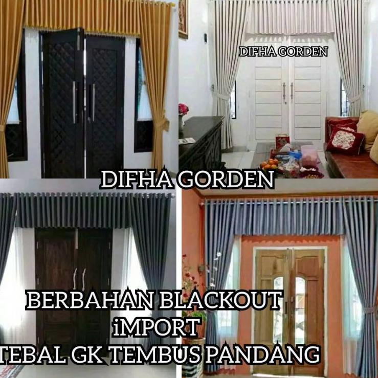 Super Promo 1 set Gorden Poni Ruang Tamu Jendela Pintu Minimalis kupu Tarung  Hordeng Pintu Tengah B