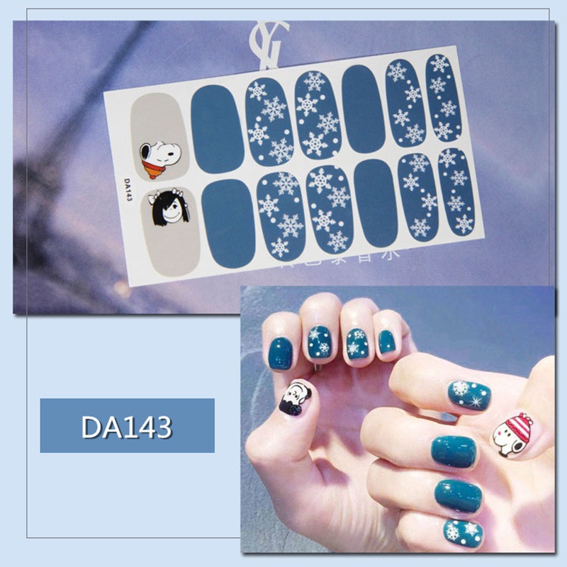 Da141-160Pcs / Lembar Stiker Kuku Palsu 3d Bronzing Untuk Nail Art Diy