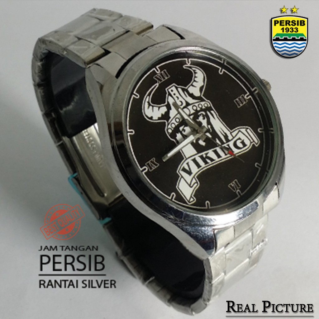 (BEST ITEM) JAM PERSIB RANTAI PUTIH (MOTIF) 4