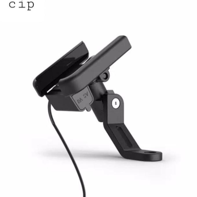 Holder Handphone Hp Motor Aluminium Usb Charger Nmax Beat Lexi Vario