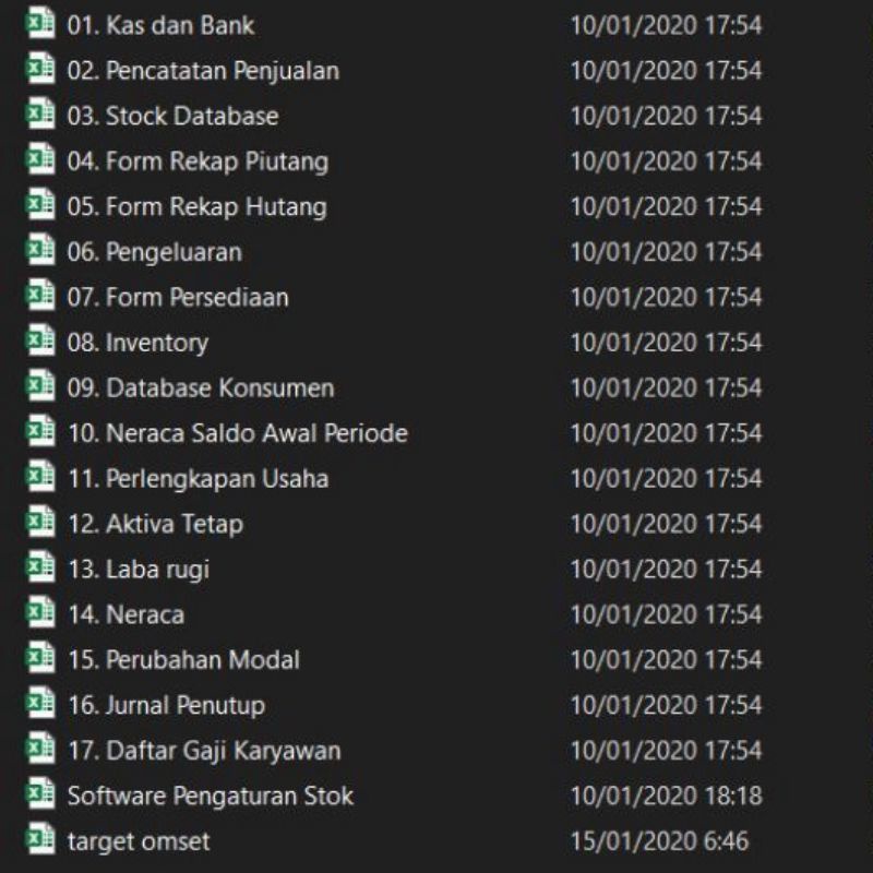 

template exel/laporan keuangan