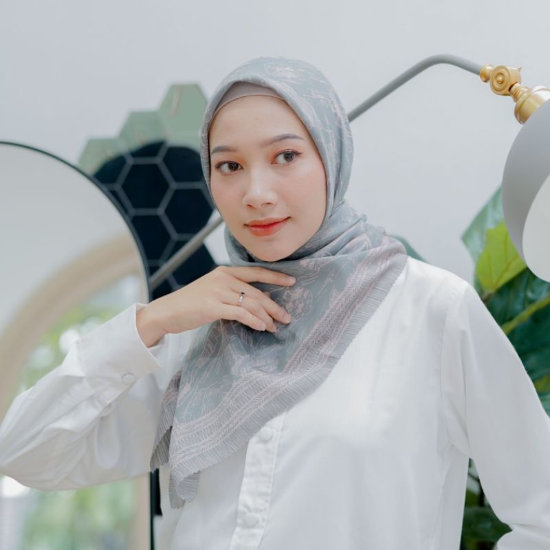 Voal Premium motif pemandangan shiki series / Jilbab voal lasercut / hijab voal motif premium