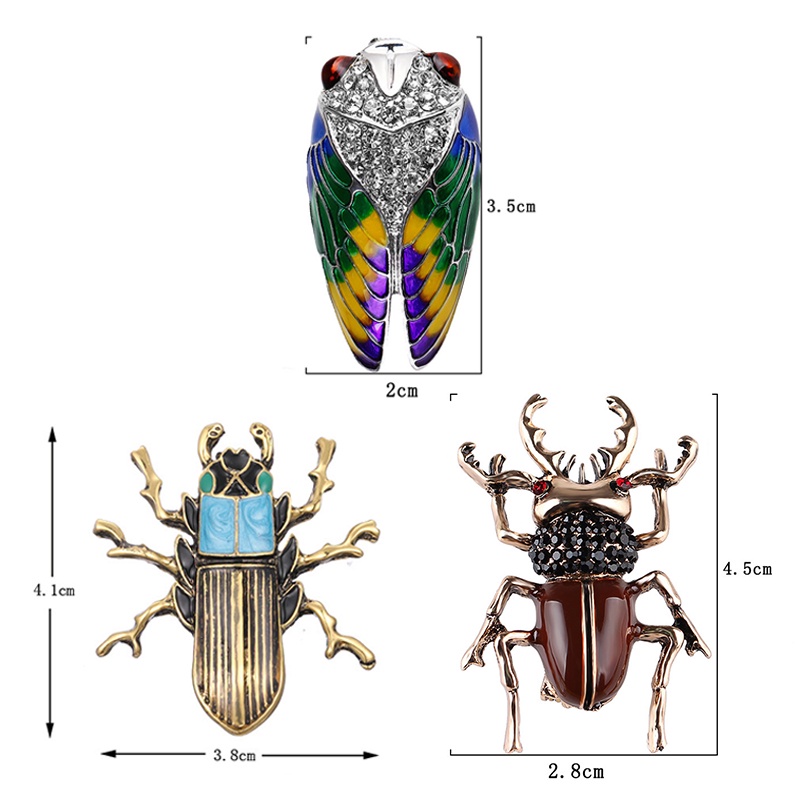Bros Bentuk Serangga Aksen Kristal Dan Berlian Imitasi