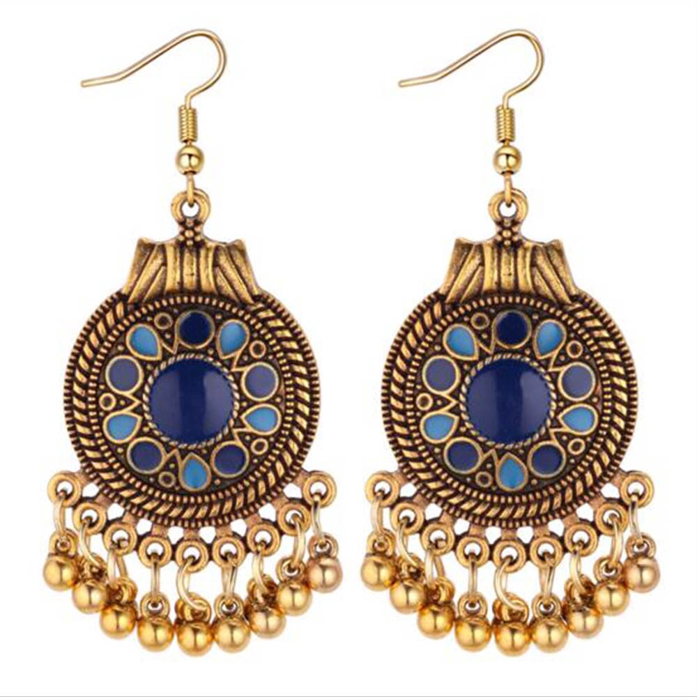 Anting Gantung Panjang Model Rumbai Manikmanik Metal Gaya Vintageindianetnik Untuk Wanita