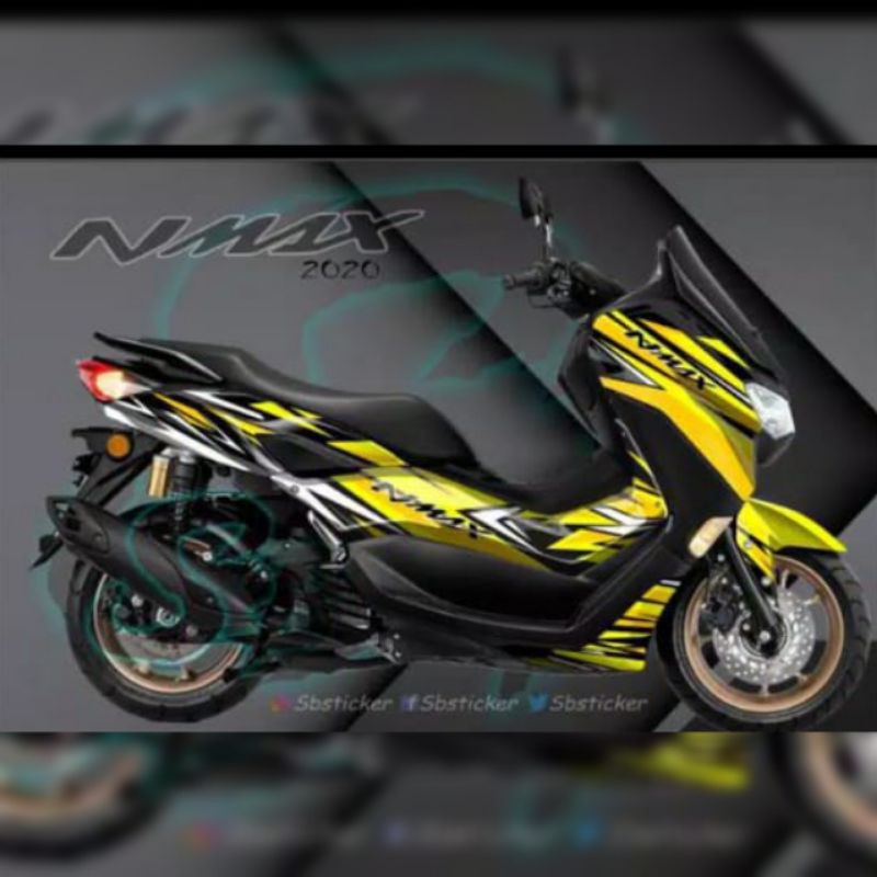 Stiker Decal New Nmax 2020 FullBody kuning hitam