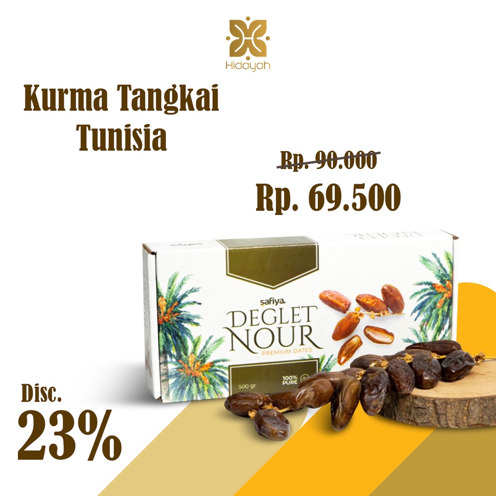 Kurma Tunisia Tangkai 1 Kg Deglet Tunisia Premium