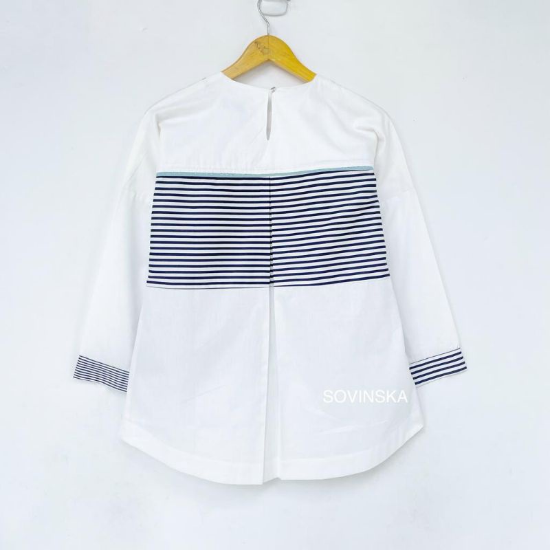Atasan LB 14 Putih Blus Blouse Baju Kerja Wanita modern