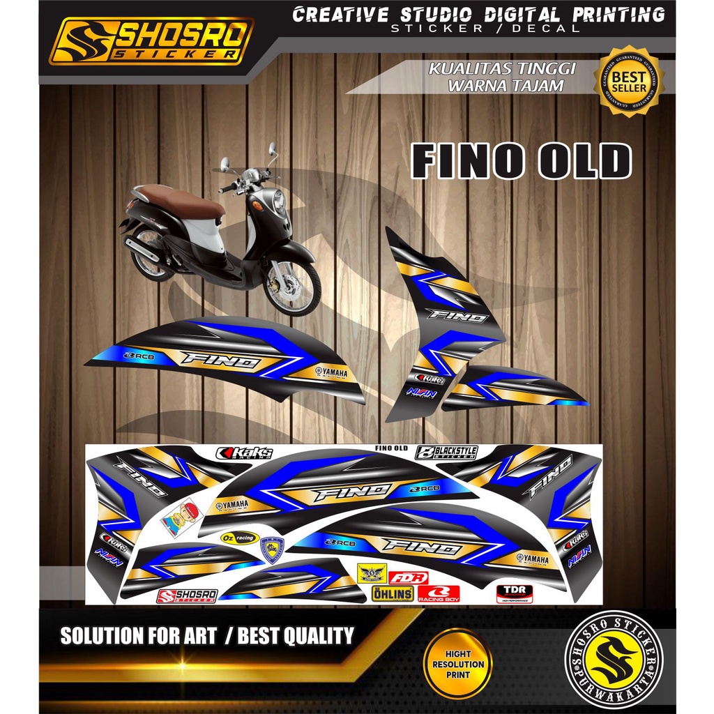 STIKER SIMPLE MOTIF DECAL STIKER CUSTOM STRIPING YAMAHA MOTOR FINO OLD / STIKER FINO KARBU VARIASI /