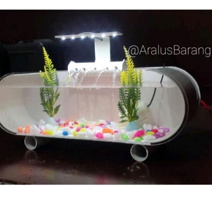 Model Baru.. Aquarium Mini Fullset Dengan Pompa Dan Filter / Aquarium Akrilik Fullset / Aquarium / A