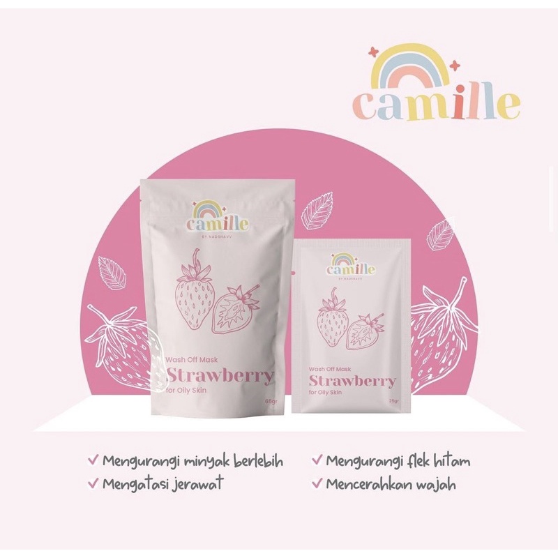 MASKER CAMILLE • FACE MIST CAMILLE • BODY SCRUB CAMILLE | MASKER ORGANIK BPOM-STRAWBERRY 65 GR