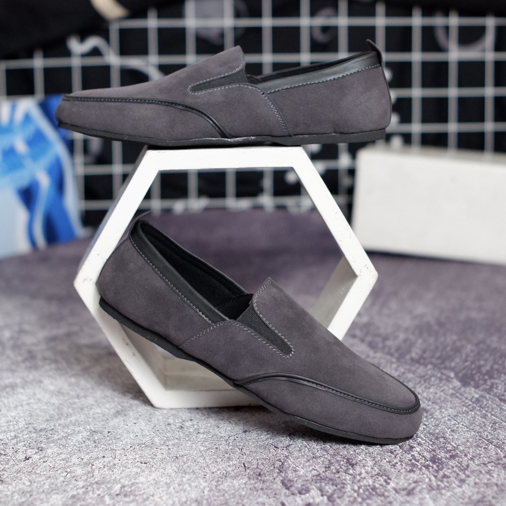 SEPATU SLIP ON PRIA LOAFER DEWASA SUEDE PREMIUM CASUAL FORMAL SLIP ON PRIA KERJA KANTOR GURU PNS PESTA RESMI NYAMAN || SLIP ON PRIA PANSUS BERKUALITAS TRANDY