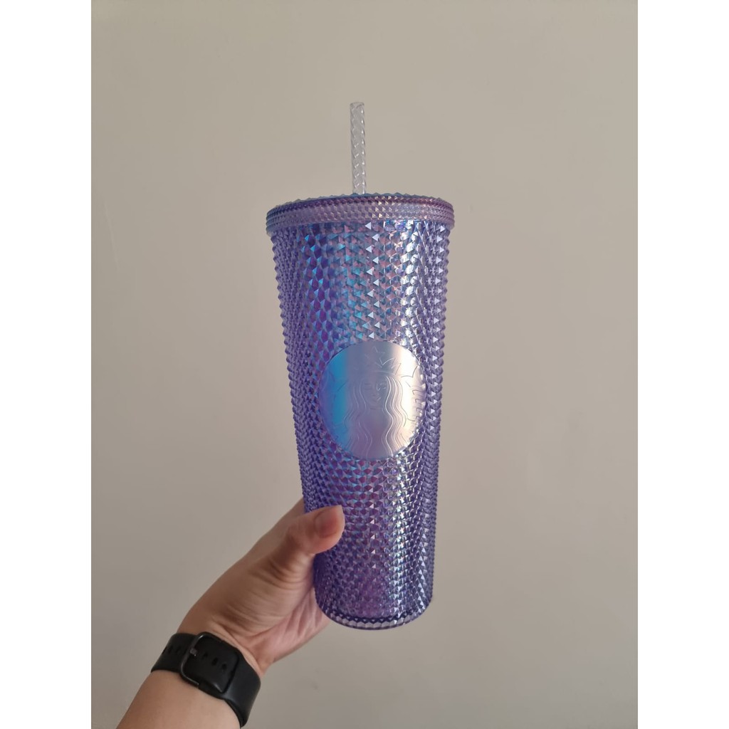 STARBUCKS STUDDED BLING ORIGINAL GLITTERY PINK RUBY PINK TRANSLUCENT BLUE