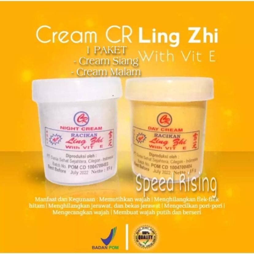 Paket cream ling zhi siang dan malam/. cream pencerah &amp; pemutih//Original