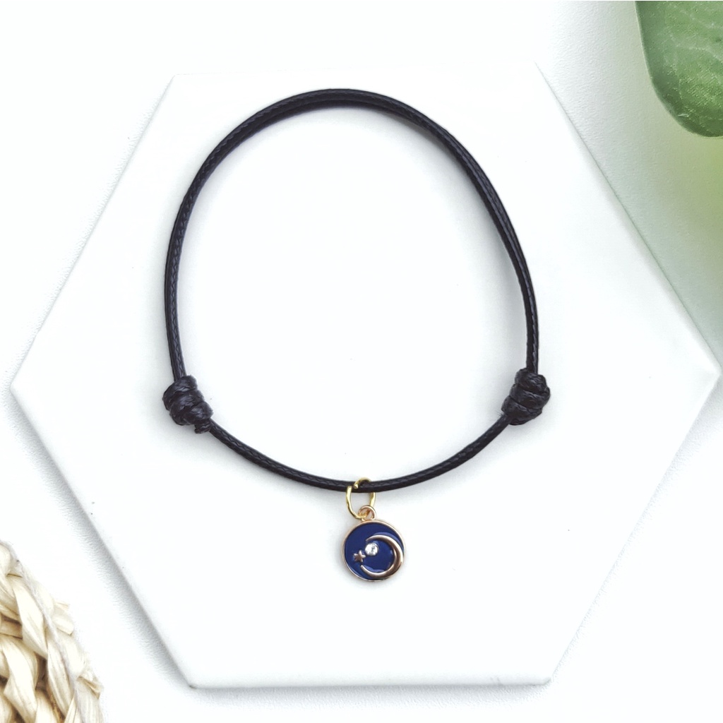 Gelang Tali Liontin Planet Simple Charm Tema Space adjustable Korean vintage Style