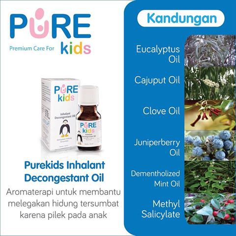 Pure Baby / Kids INHALANT Decongestant Oil 10ml Obat Hidung Tersumbat Batuk Pilek Anak ORIGINAL