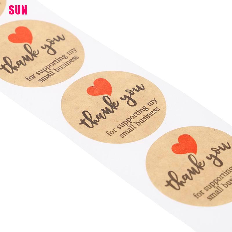 500 Pcs Stiker Label Bulat Tulisan Thank You