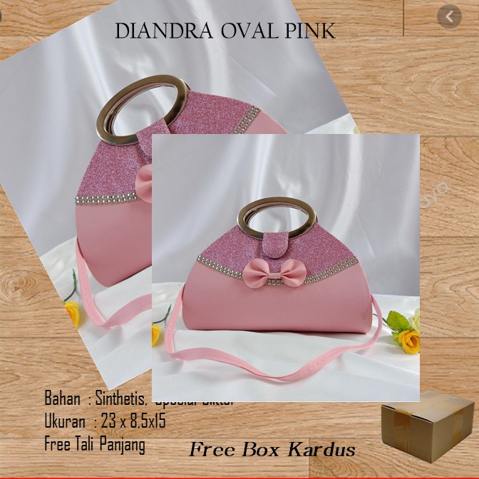 Tas Pesta,Tas Kecil,Tas Imut,DIANDRA OVAL PINK