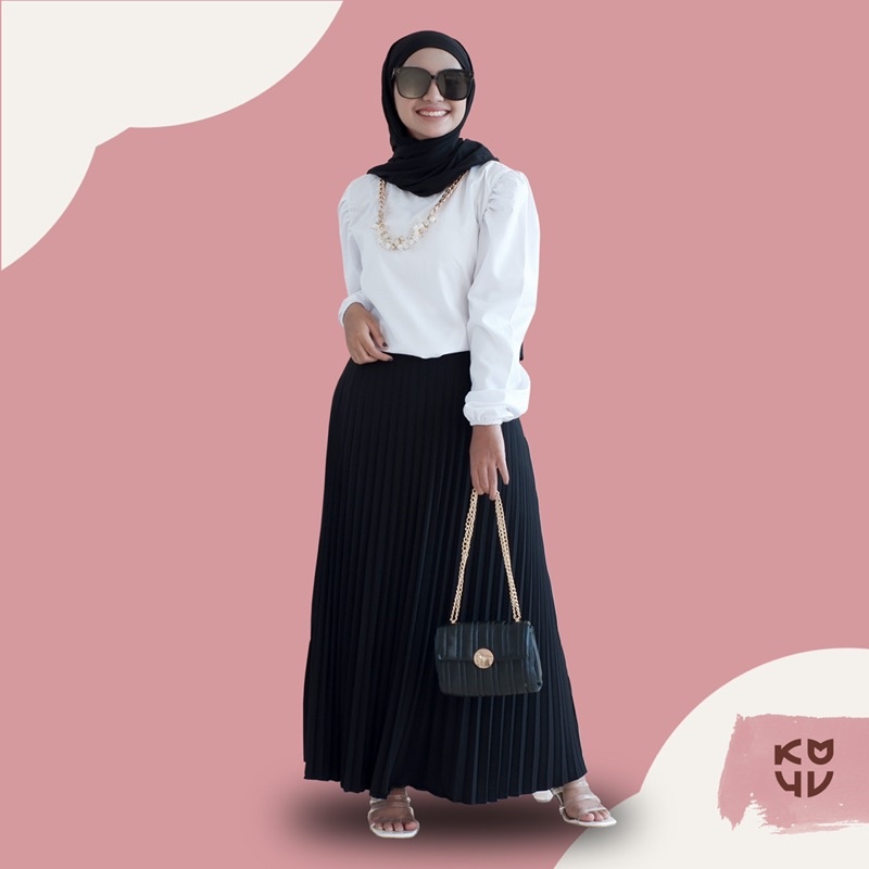 Koyu Hijab Yuna Rok Plizket Skirt