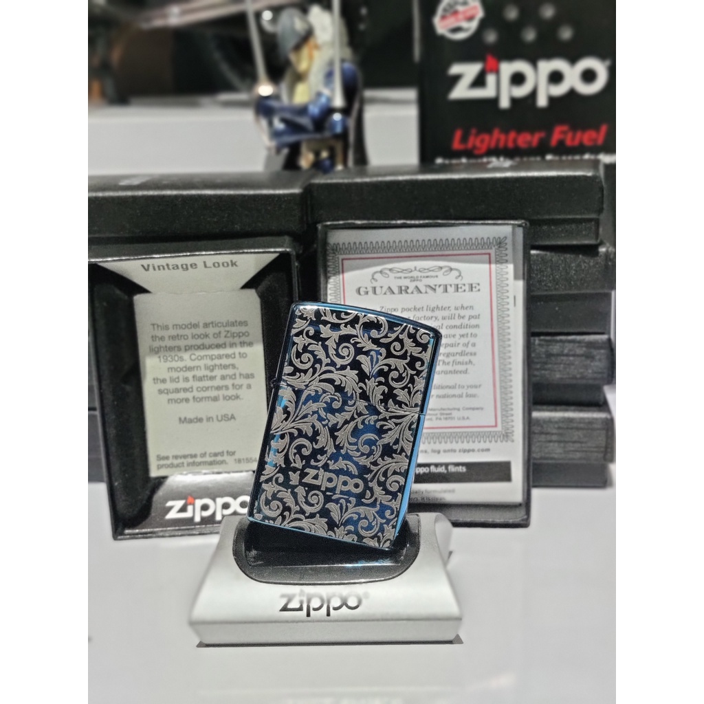 SHp2 ZIPPO CLASSIC BLUE ICE BATIK MADE IN USA