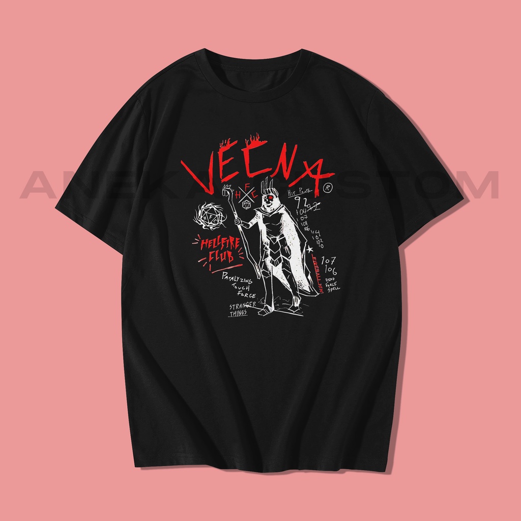 Kaos Vintage Stranger Things Hellfire Club Vecna T-Shirt Stranger Things