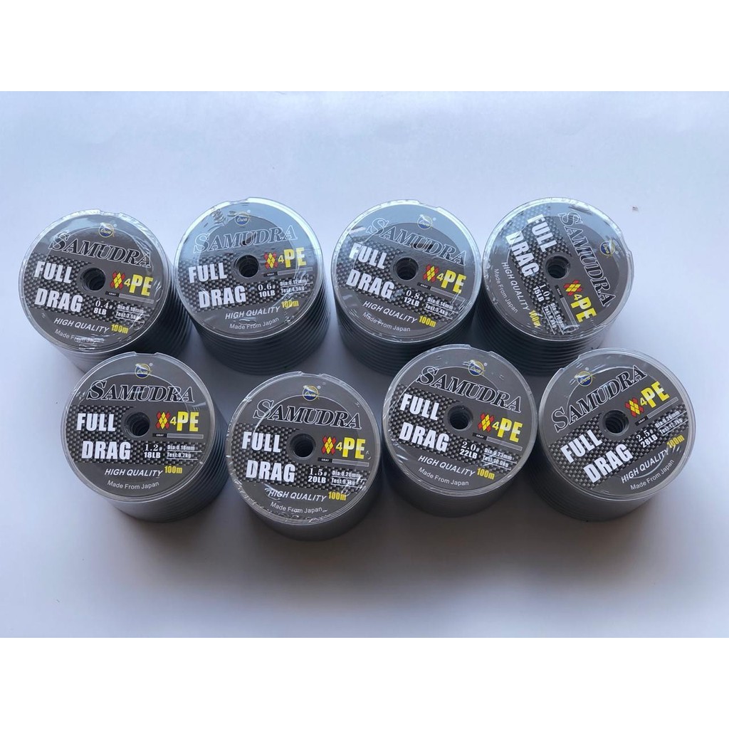 Senar Pe Orca Samudra 100m Full Drag Max Drag 12.7Kg Warna Grey