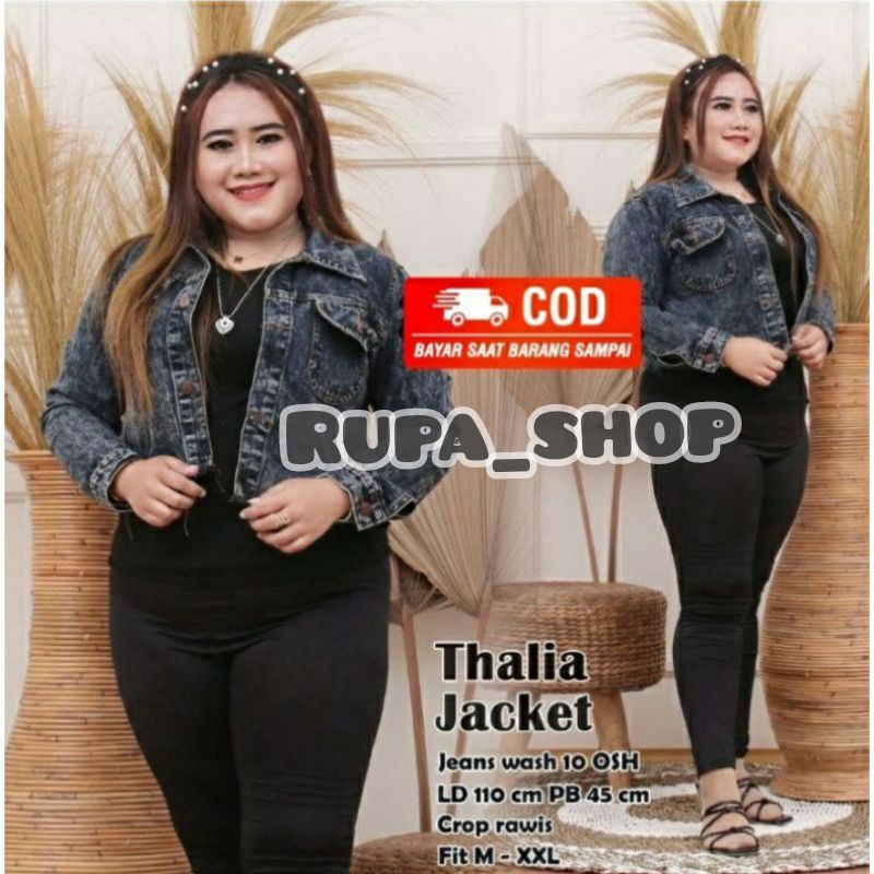 JAKET JEANS CROP OVERSIZE / JAKET JEANS CROP JUMBO / JAKET JEANS JUMBO WANITA / JAKET CROP RAWIS JUM