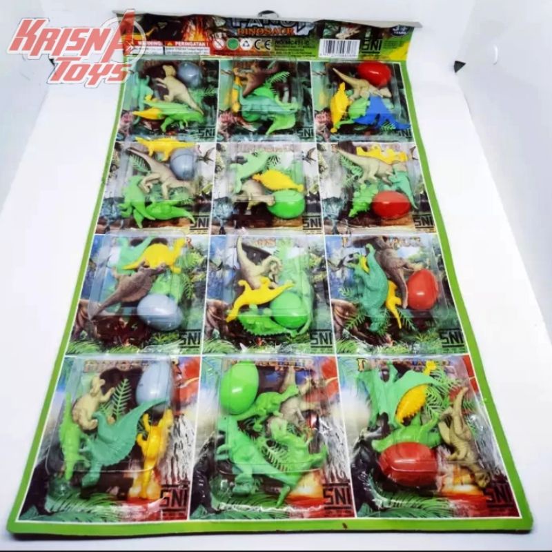 MAINAN ANAK DINOSAURUS TELOR/DINO TELOR isi 12 pcs/Lembar