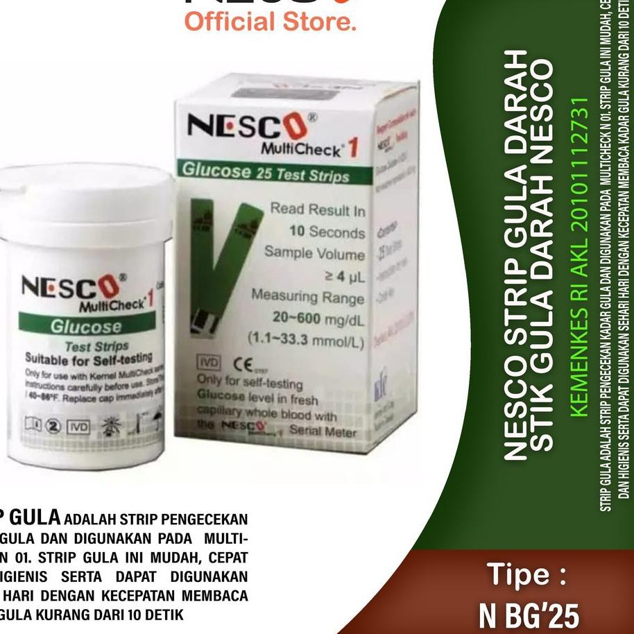 ♦ Nesco Strip Gula Darah / Stik gula Darah Nesco ➵