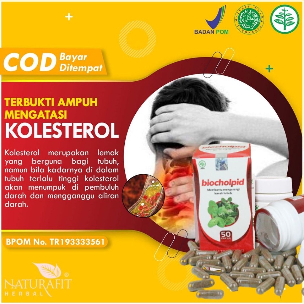 BIOCHOLPID obat kolesterol tinggi, mengurangi lemak tubuh, Melancarkan perederan darah