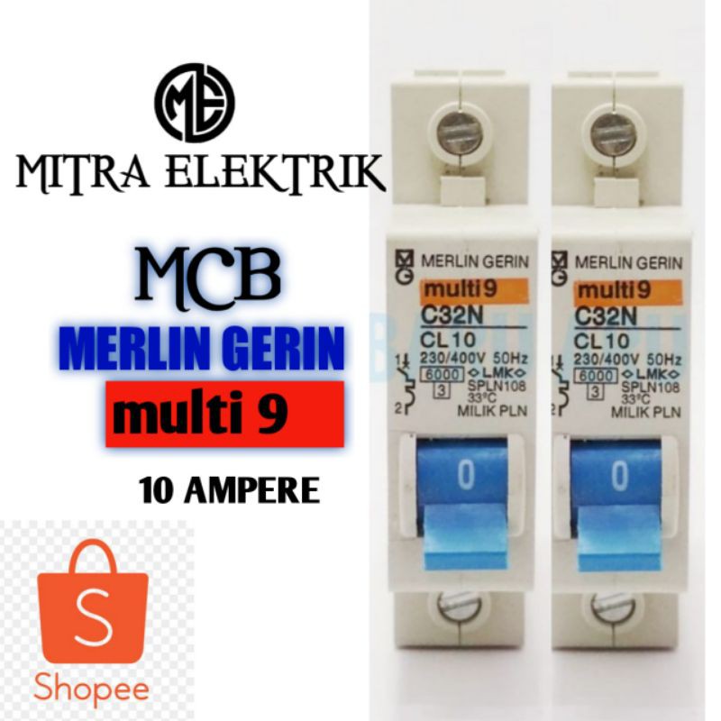 MCB MULTI9 BIRU 10 PAMPERE MERLIN GERIN PLN 2200W