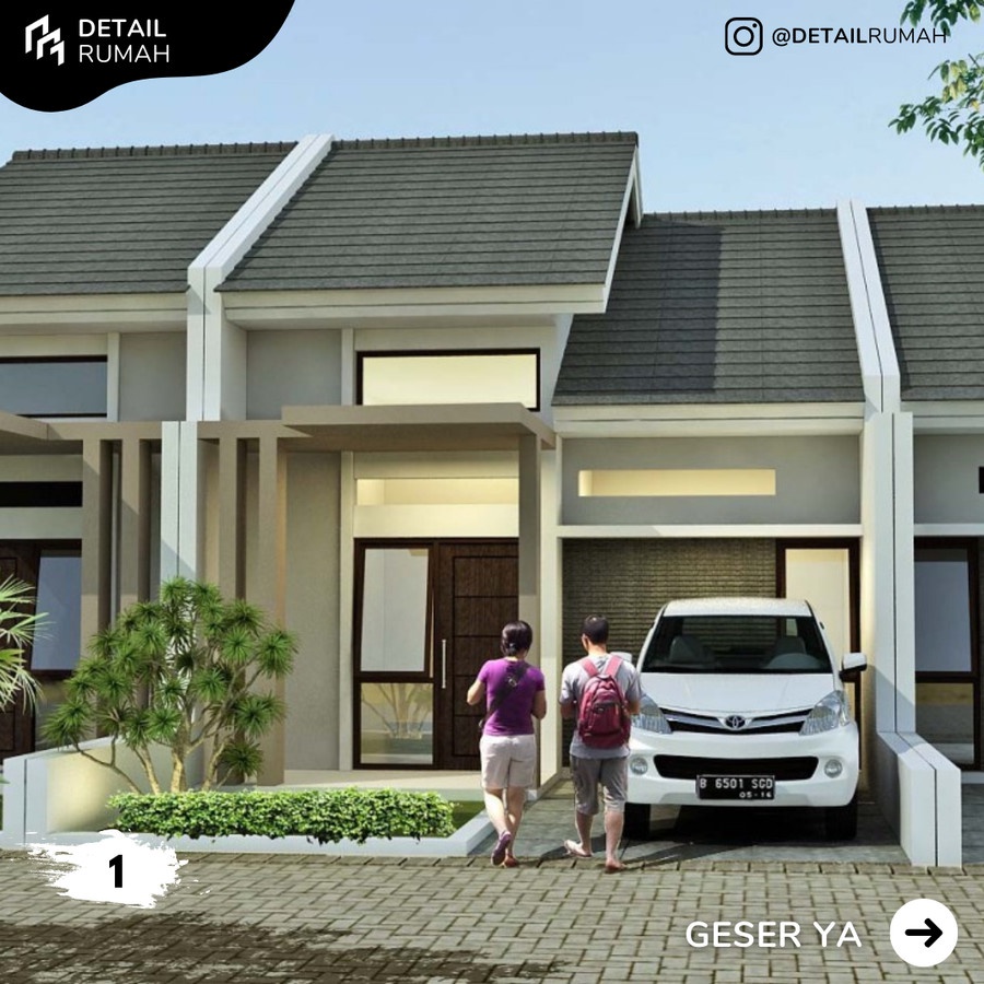 

DESAIN RUMAH MINIMALIS TYPE 45 / 90 X001, DI LENGKAPI GAMBAR KERJA