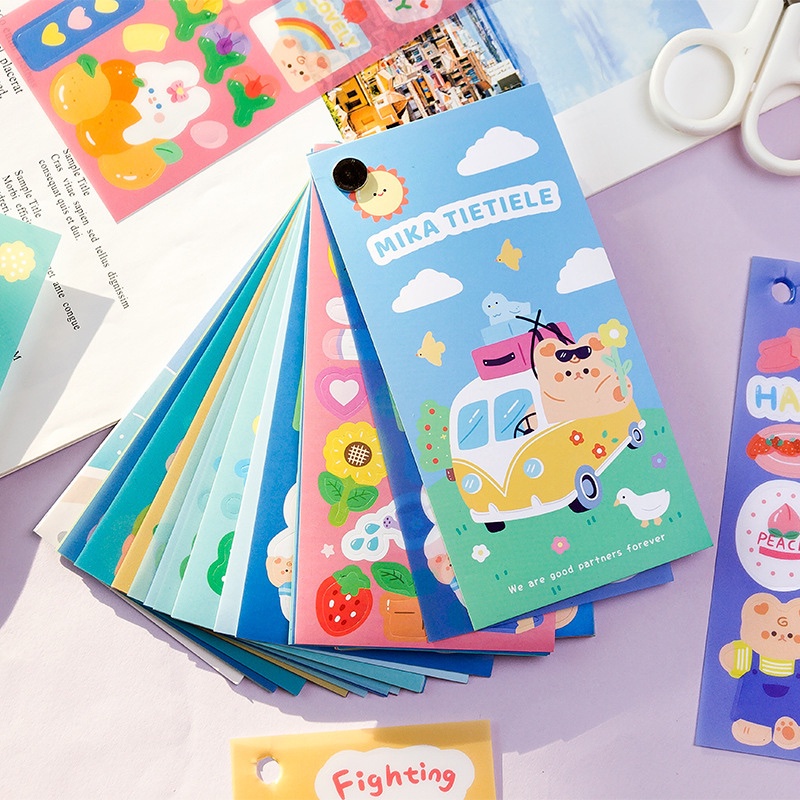 Mika Sweet Bear Sticker Book - Stiker Dekorasi Diary Lucu Unik Murah