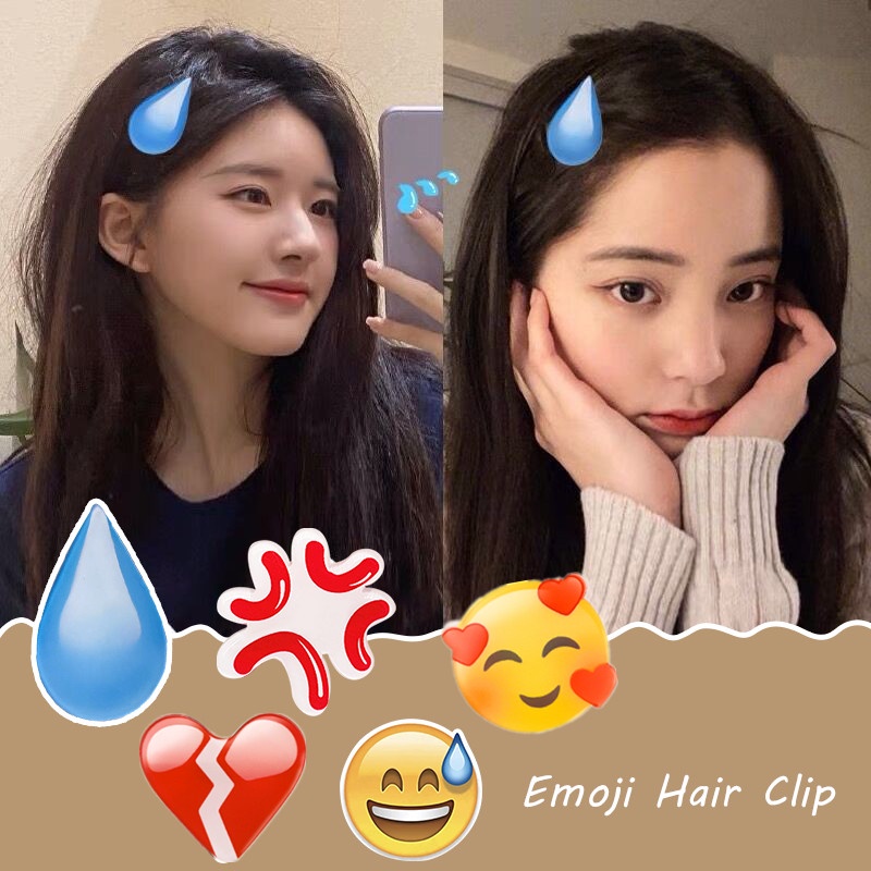 We Flower Jepit Rambut Bobby Pin Motif Kartun Emoji Angry Happy Untuk Anak Perempuan