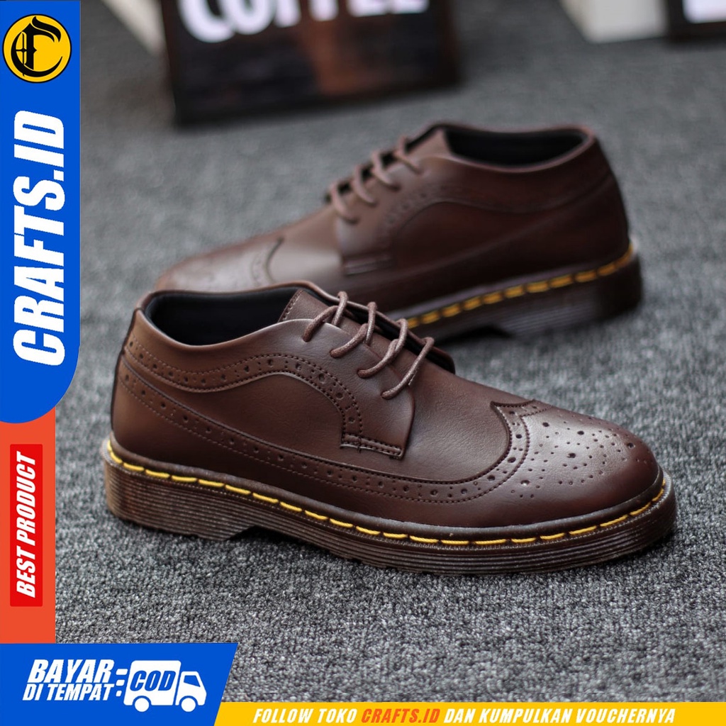 CRAFTS Wingtif - Sepatu Formal Pantofel Docmart Kerja Pria