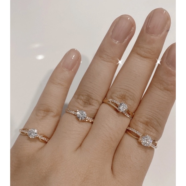 Cincin Soliter Permata Emas 375