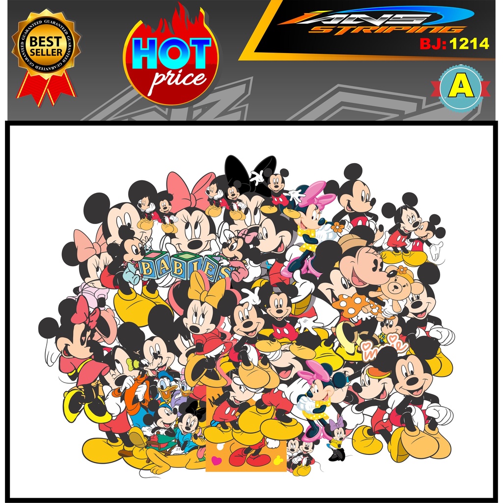 STIKER MICKEY MOUSE 1 PACK UNTUK LAPTOP HP KULKAS KACA DLL / STIKER MINNY MOUSE HOLOGRAM / STIKER ESTETIK