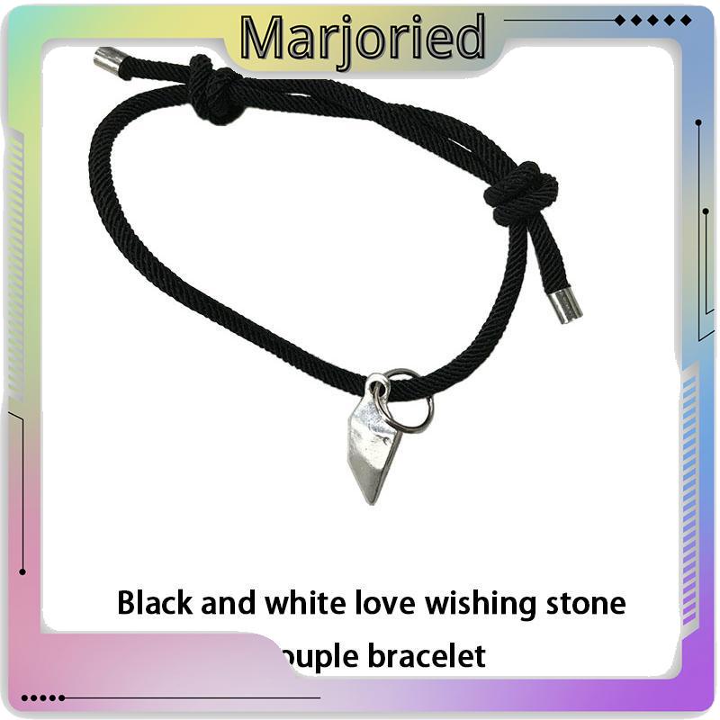 2 Pcs Gelang Couple Magnet Mahnet Hitam Dan Putih Cinta Batu Persahabatan Aksesoris-MJD