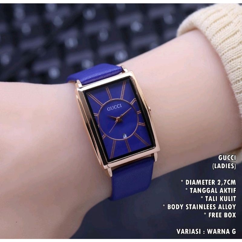 Jam Tangan Wanita Kulit Terlaris Persegi Panjang Leather Strap