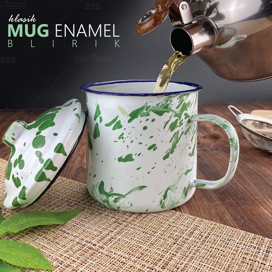 Mug Enamel Jadul blirik TUTUP 13 Cm/Mug Enamel /MUG JADUL BLIRIK /MUG BLIRIK 13CM/MUG STAILESS 5012