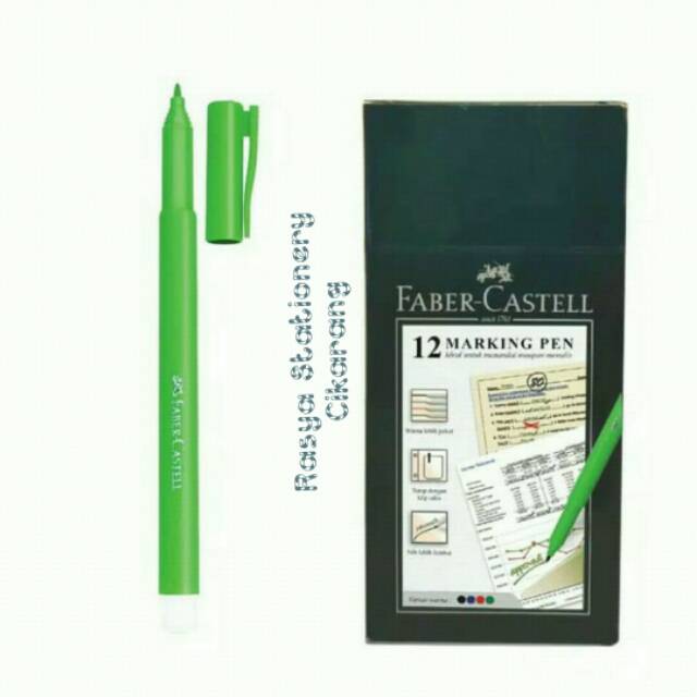 

Faber - Castell Marking Pen New Combine Green Ink 1 Box Isi 12 pcs