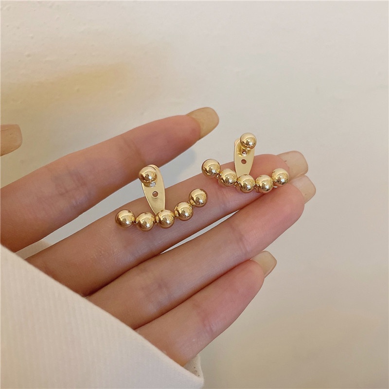 Anting Tusuk Sterling Silver 925 Desain Bulat Kecil Untuk Wanita