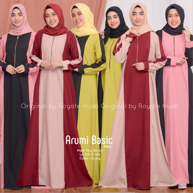 ARUMI BASIC dress gamis maxi longdress busui royale