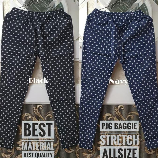 PROMO BAGGY PANTS / CELANA BAGGY / CELANA KERJA ALLSIZE / CELANA WANITA - HITAM DISKON