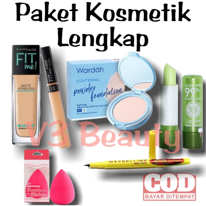 Paket Kosmetik Wardah Lengkap Murah Set - 5 In 1 - Paket Kosmetik Maybelline Fit Me Fondation Lengka