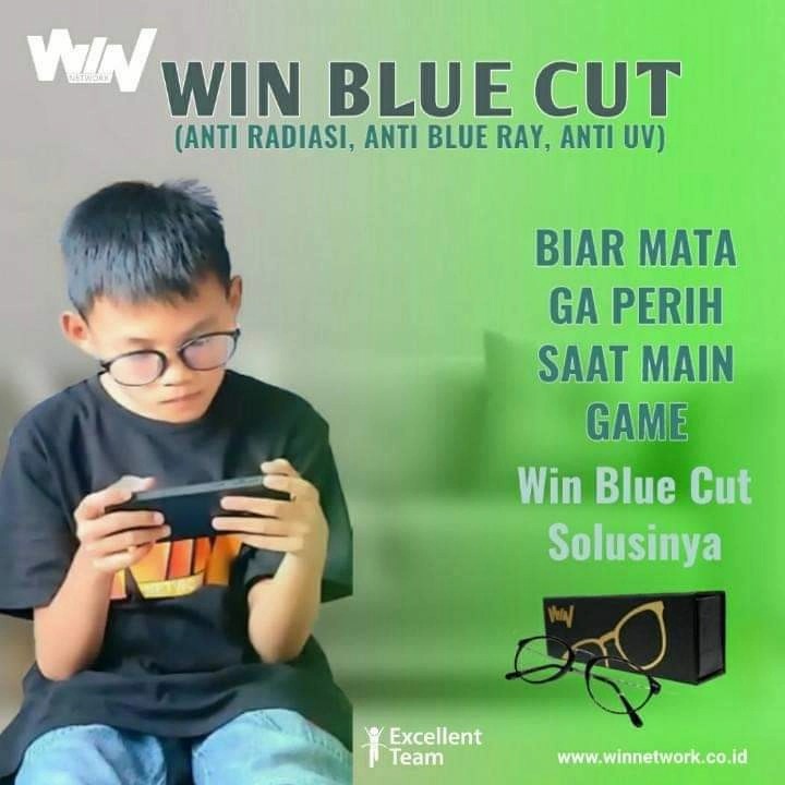 Kaca Mata Kesehatan / Anti Radiasi Win Blue Cut / Original Produk